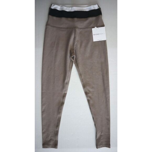 Beyond Yoga SD3545 Women's Sz M Beige Horizon Colorblock MIDI Leggings - Picture 1 of 13